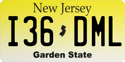 NJ license plate I36DML
