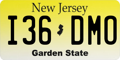 NJ license plate I36DMO