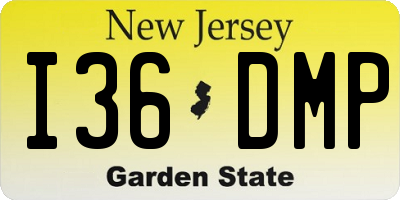 NJ license plate I36DMP