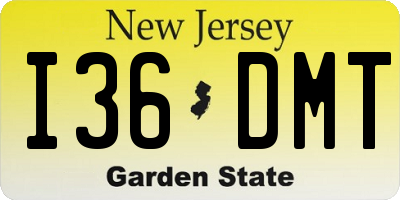 NJ license plate I36DMT