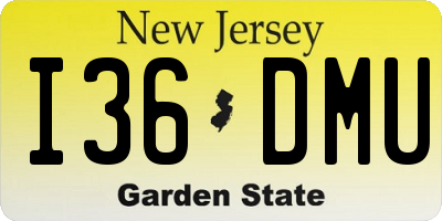 NJ license plate I36DMU