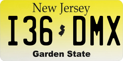 NJ license plate I36DMX