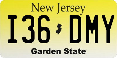 NJ license plate I36DMY