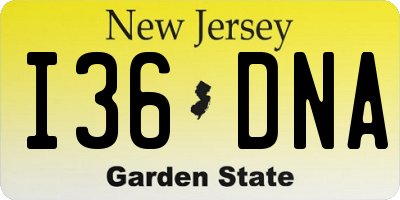 NJ license plate I36DNA