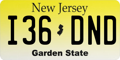 NJ license plate I36DND