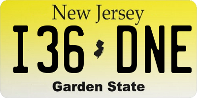NJ license plate I36DNE