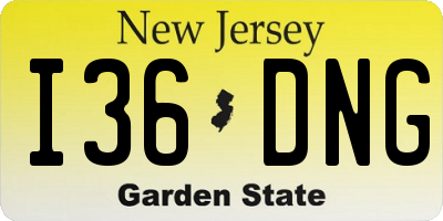 NJ license plate I36DNG