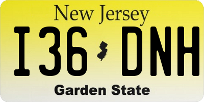NJ license plate I36DNH