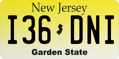 NJ license plate I36DNI