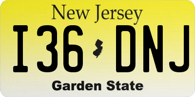 NJ license plate I36DNJ