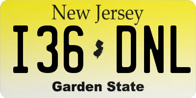 NJ license plate I36DNL