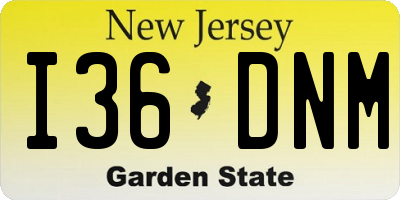 NJ license plate I36DNM