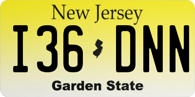 NJ license plate I36DNN