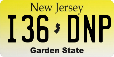NJ license plate I36DNP