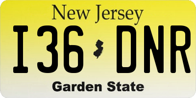 NJ license plate I36DNR