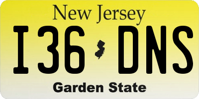 NJ license plate I36DNS