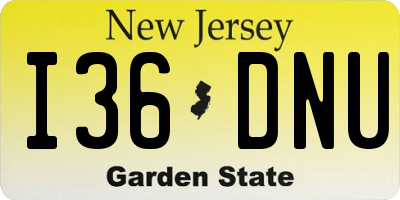 NJ license plate I36DNU