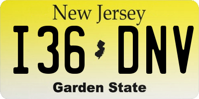 NJ license plate I36DNV