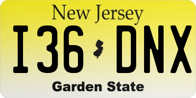 NJ license plate I36DNX