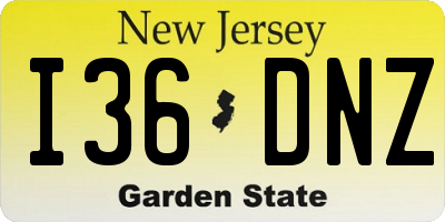 NJ license plate I36DNZ