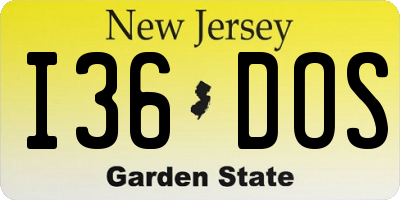 NJ license plate I36DOS