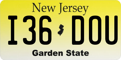 NJ license plate I36DOU