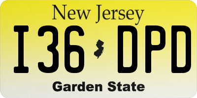 NJ license plate I36DPD