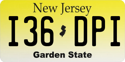 NJ license plate I36DPI