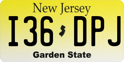 NJ license plate I36DPJ
