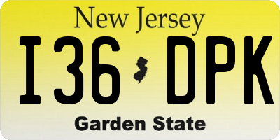 NJ license plate I36DPK