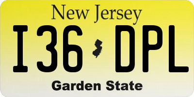 NJ license plate I36DPL