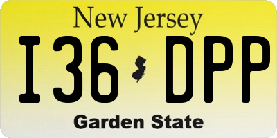 NJ license plate I36DPP