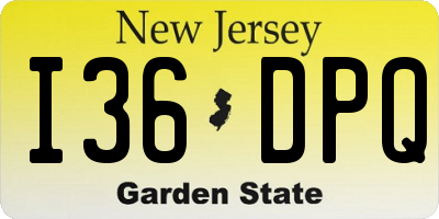 NJ license plate I36DPQ