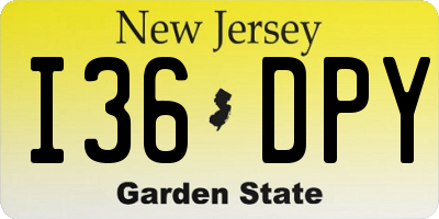 NJ license plate I36DPY