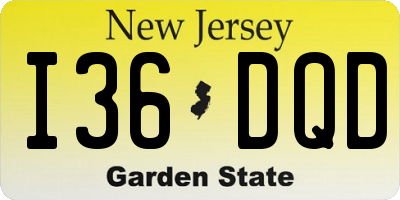 NJ license plate I36DQD