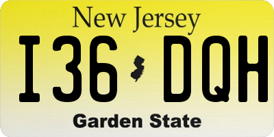 NJ license plate I36DQH