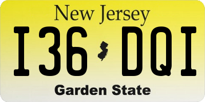 NJ license plate I36DQI