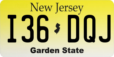 NJ license plate I36DQJ