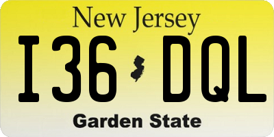 NJ license plate I36DQL