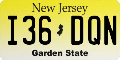 NJ license plate I36DQN