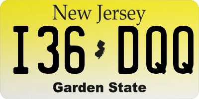 NJ license plate I36DQQ