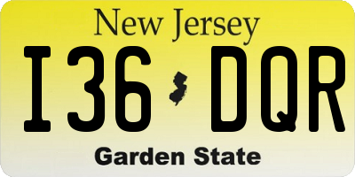 NJ license plate I36DQR