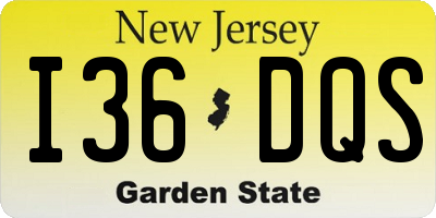 NJ license plate I36DQS