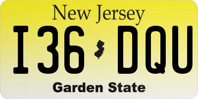 NJ license plate I36DQU