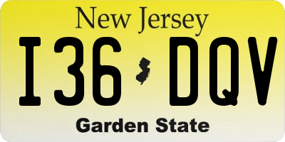 NJ license plate I36DQV