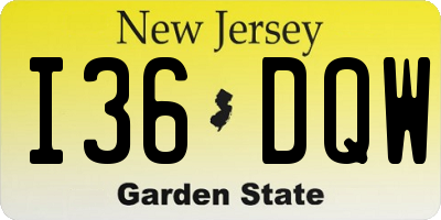 NJ license plate I36DQW