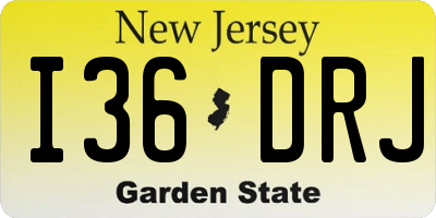 NJ license plate I36DRJ