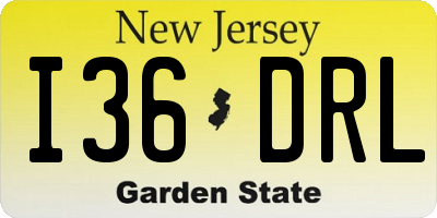 NJ license plate I36DRL