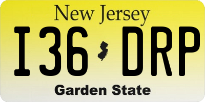 NJ license plate I36DRP