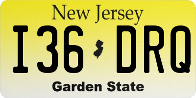 NJ license plate I36DRQ